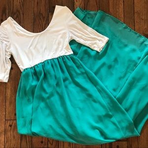 Pinkblush 3/4 sleeve babydoll maxi dress small EUC